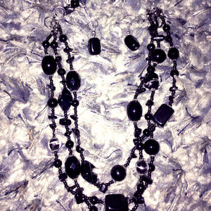 Black necklace with matching earrings!